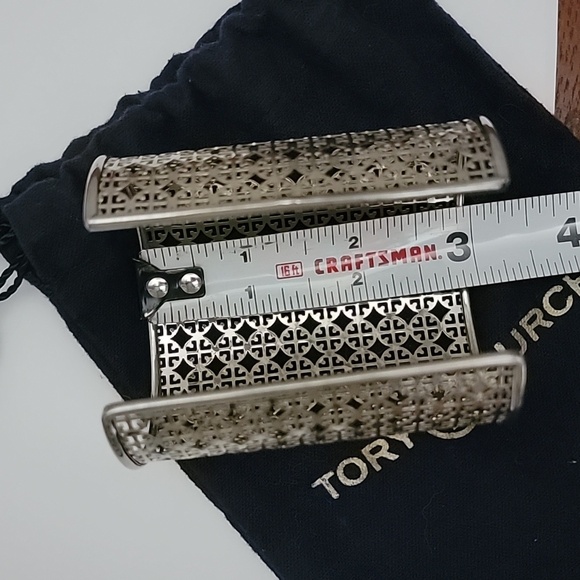 Tory Burch Intricate Silver Cuff Bracelet - Picture 7 of 12